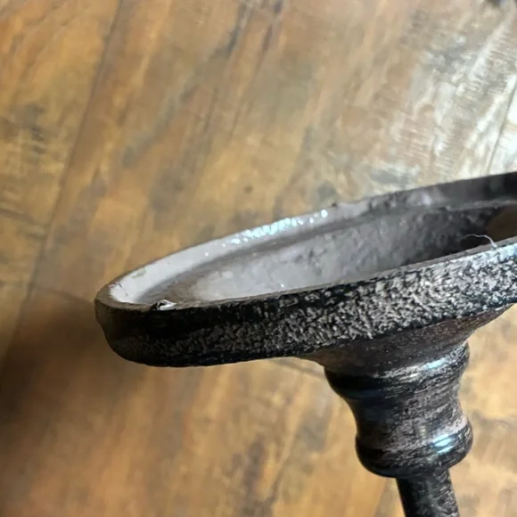 15’pillar candleholders bronze pine conceals cast iron base vintage pottery barn - Picture 7 of 16